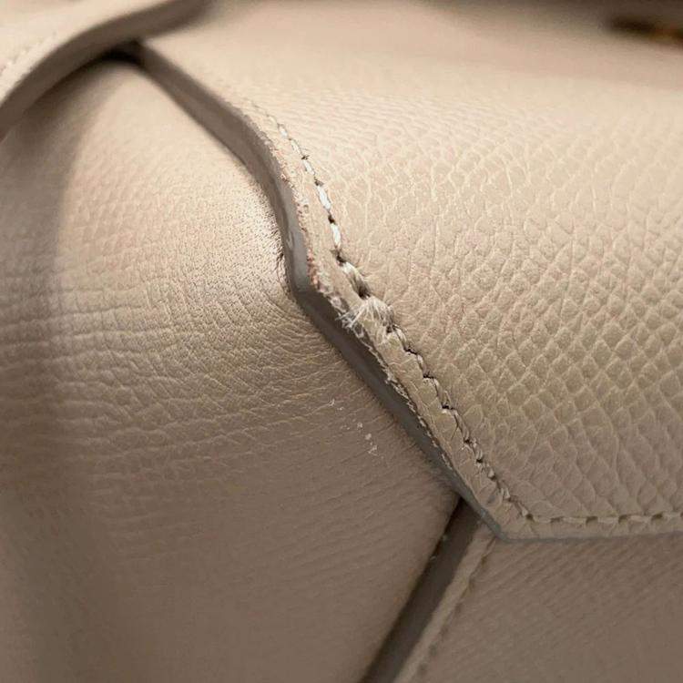 Pre Owned Celine Belt Bag Nano Beige Leather Top Handle Bag