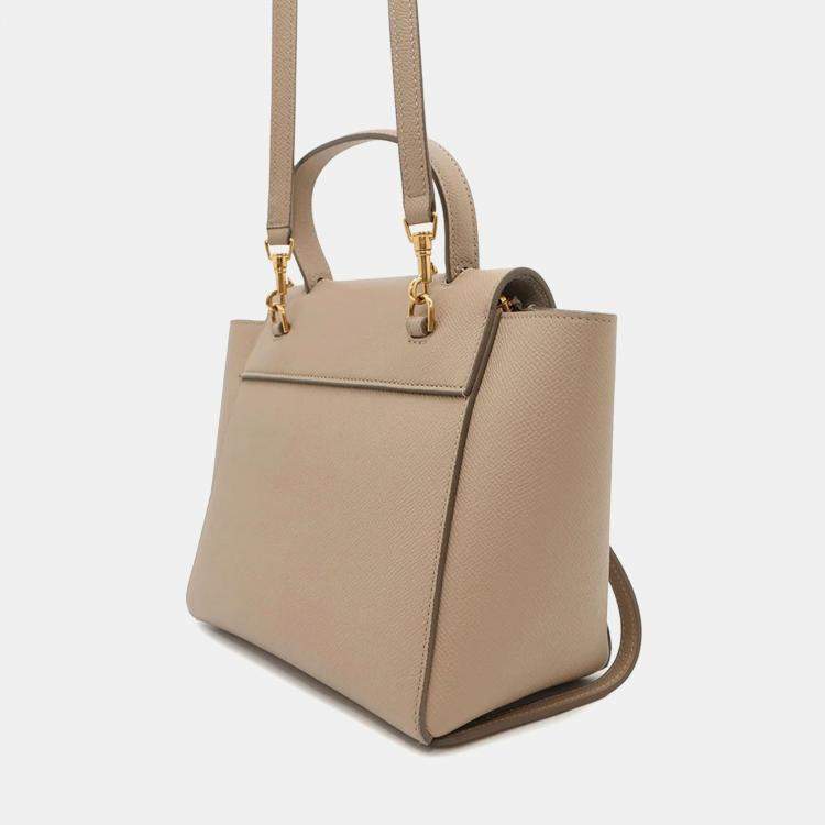 Pre Owned Celine Belt Bag Nano Beige Leather Top Handle Bag