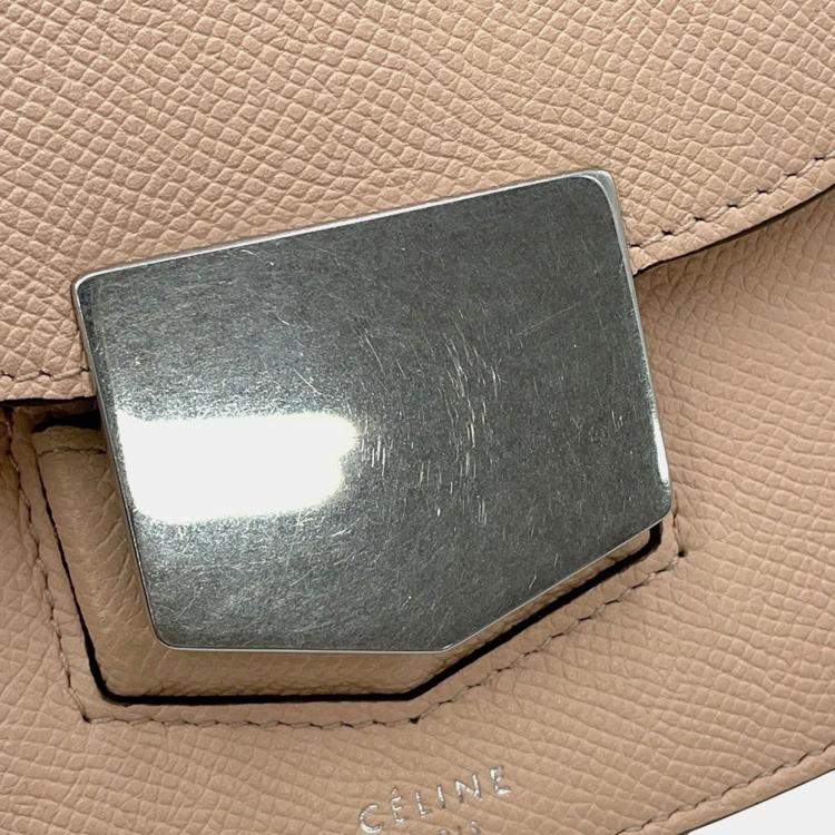 Pre Owned Celine Trotter Small Jasmin Flower Leather Shoulder Bag