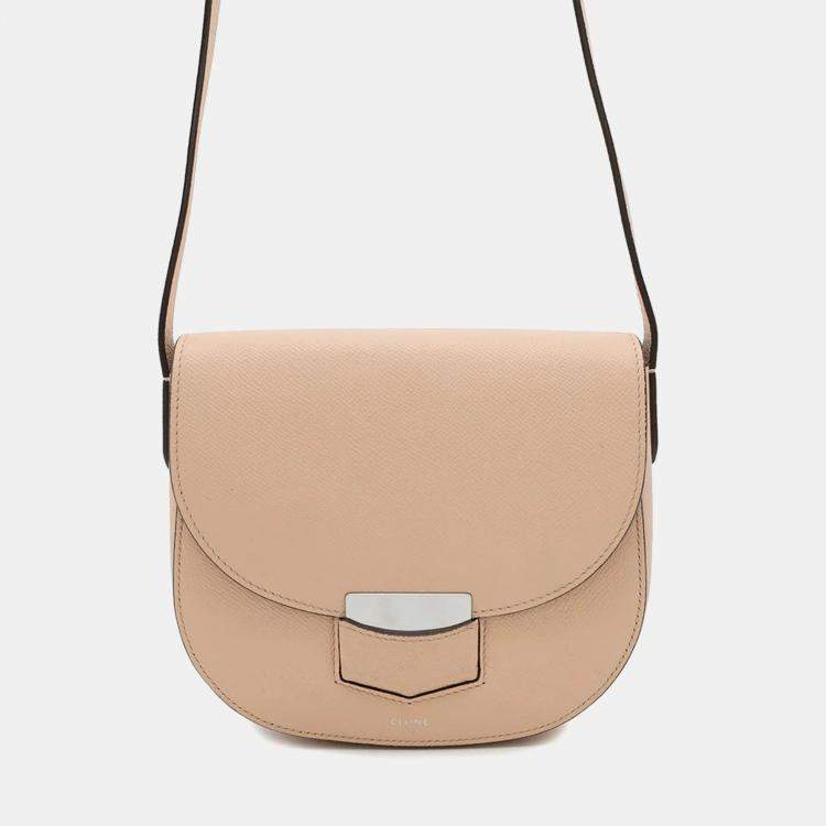 Pre Owned Celine Trotter Small Jasmin Flower Leather Shoulder Bag