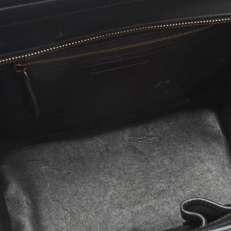Pre Owned Celine Tricolor Calf Hair and Leather Mini Luggage Tote