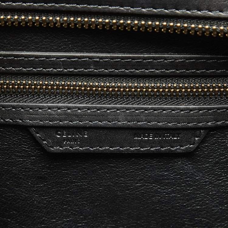 Pre Owned Celine Tricolor Calf Hair and Leather Mini Luggage Tote