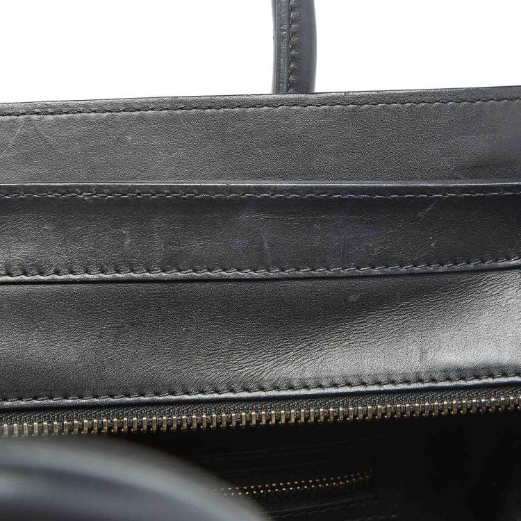 Pre Owned Celine Tricolor Calf Hair and Leather Mini Luggage Tote