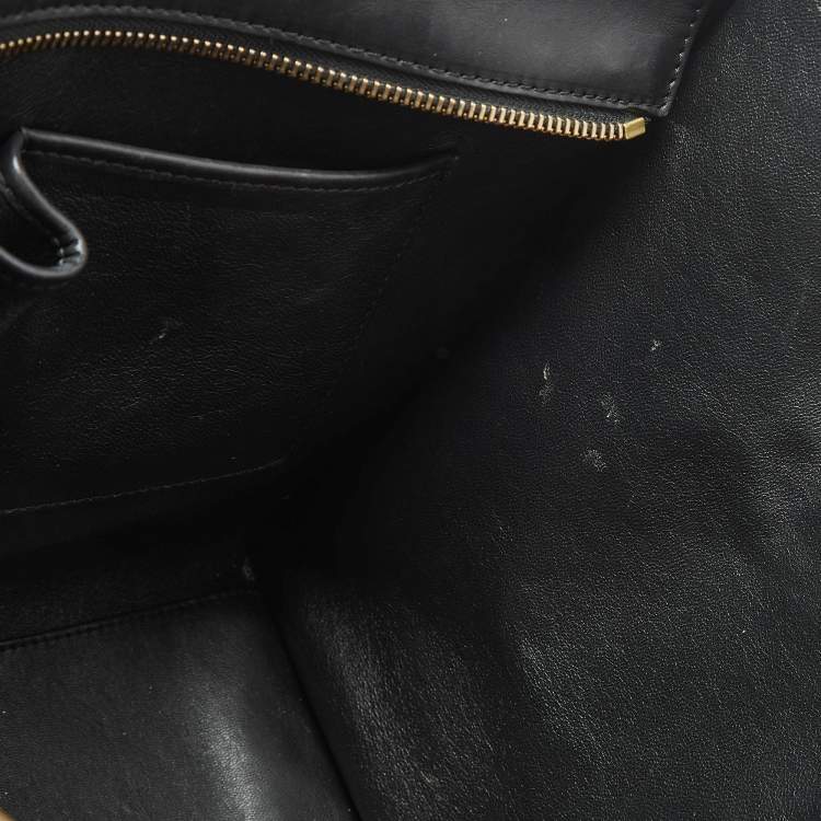 Pre Owned Celine Tricolor Calf Hair and Leather Mini Luggage Tote