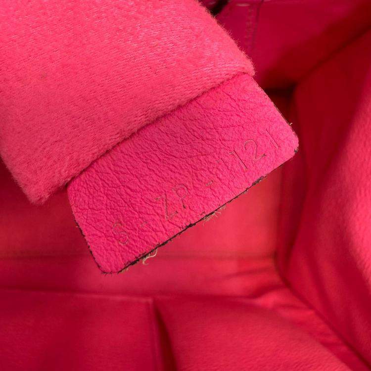 Pre Owned Celine Fluorescent Pink Micro Luggage Tote Bag