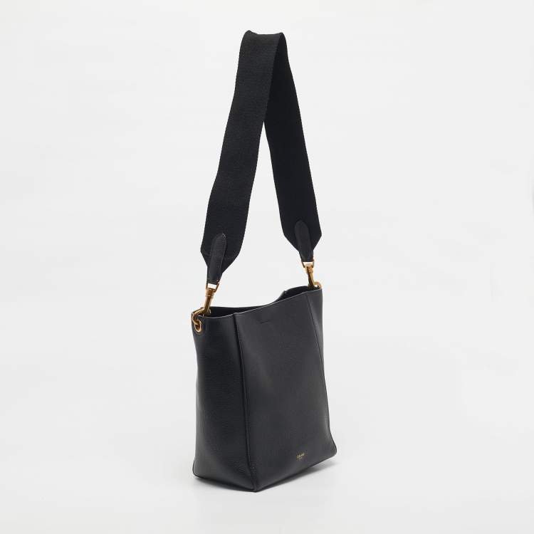 Pre Owned Celine Black Leather Small Sangle Bucket Bag
