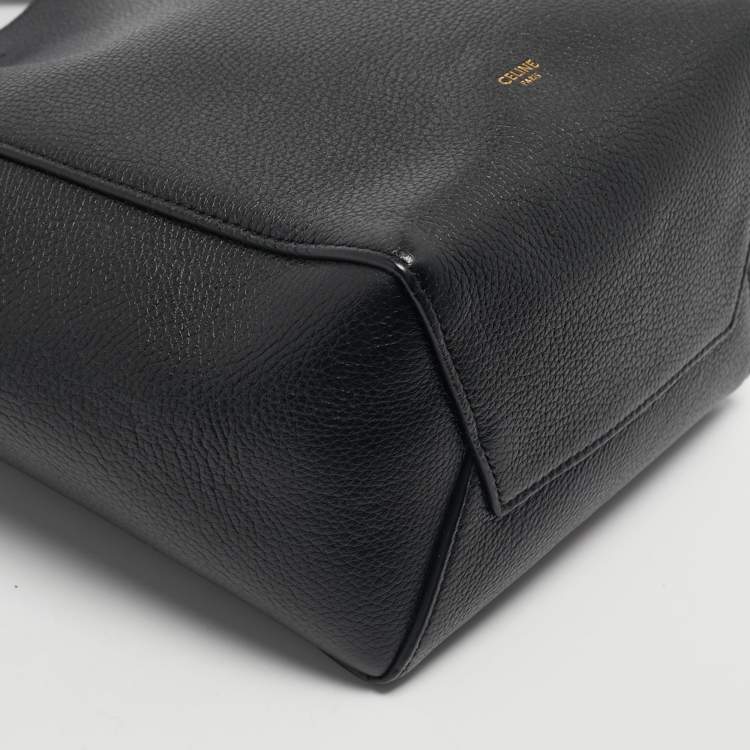 Pre Owned Celine Black Leather Small Sangle Bucket Bag