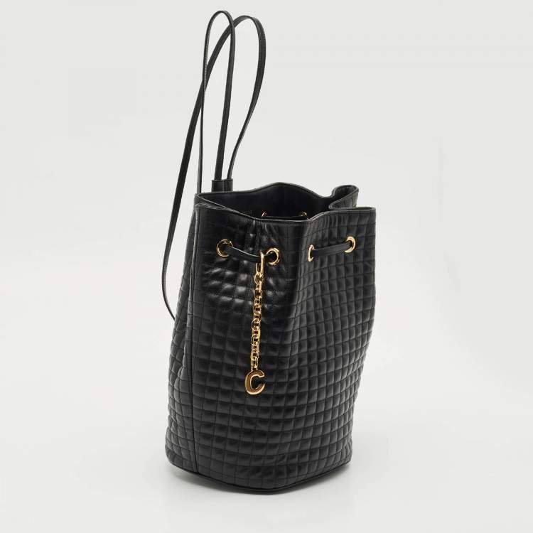 Pre Owned Celine Black Quilted Leather Small C Backpack