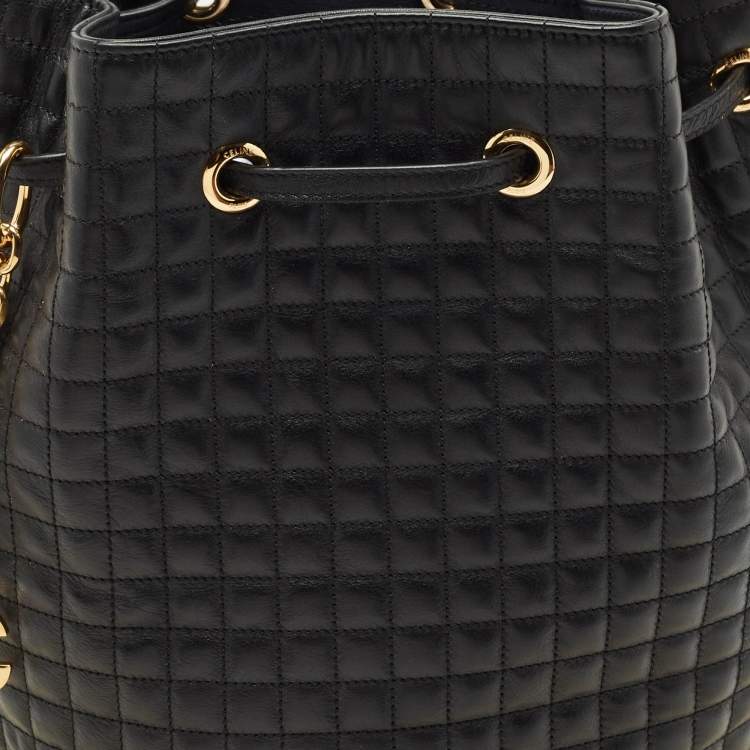 Pre Owned Celine Black Quilted Leather Small C Backpack