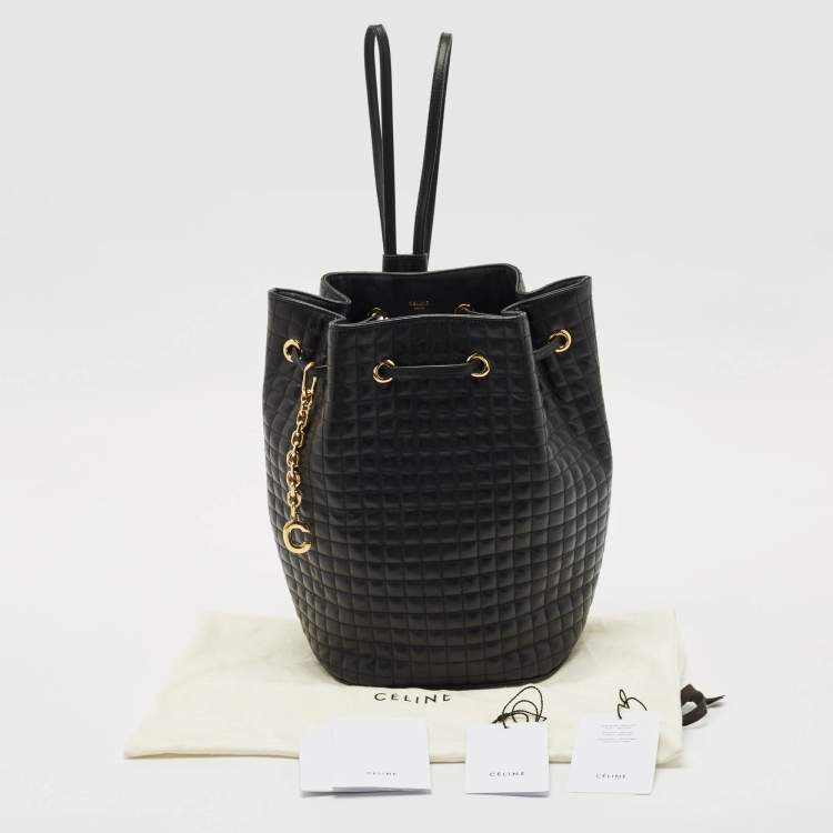 Pre Owned Celine Black Quilted Leather Small C Backpack