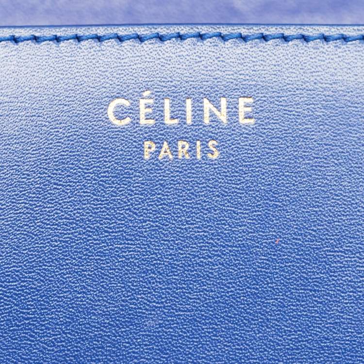 Pre Owned Celine Blue Leather Small Classic Box Flap Bag