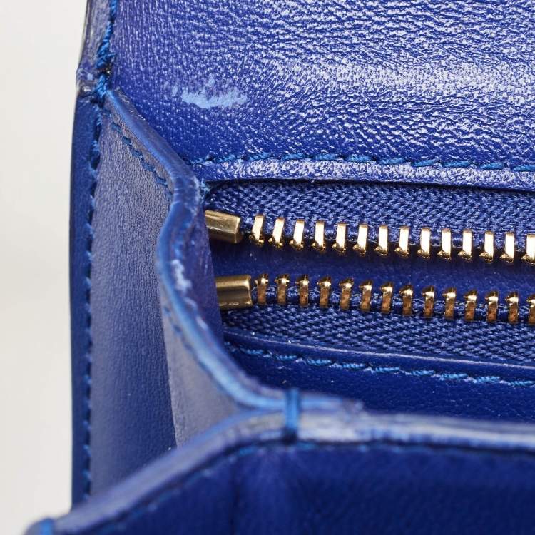 Pre Owned Celine Blue Leather Small Classic Box Flap Bag