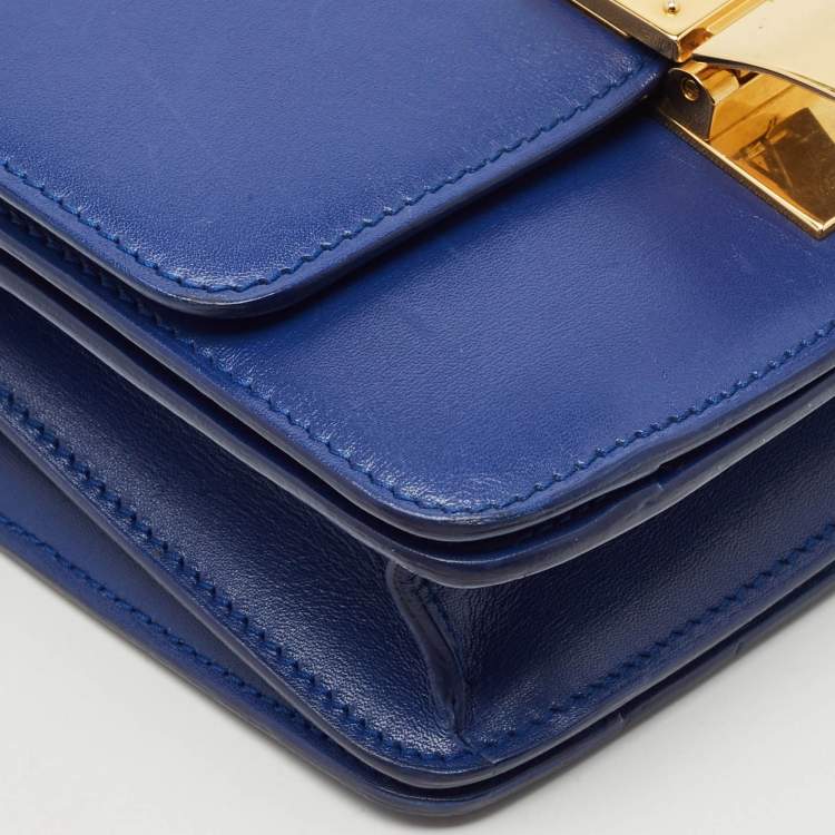 Pre Owned Celine Blue Leather Small Classic Box Flap Bag