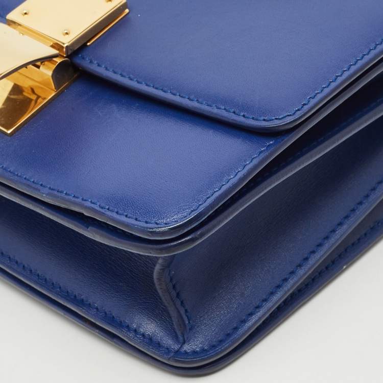Pre Owned Celine Blue Leather Small Classic Box Flap Bag