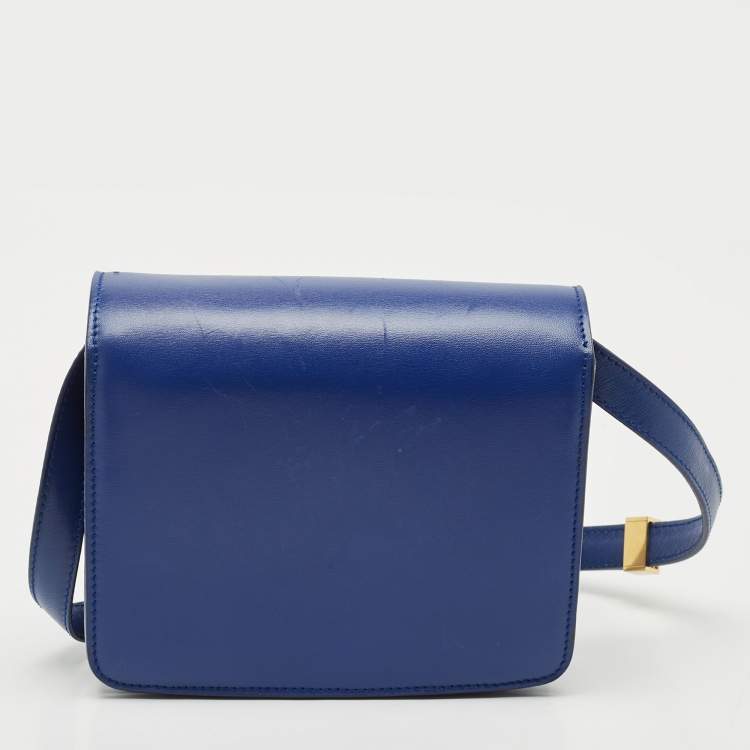 Pre Owned Celine Blue Leather Small Classic Box Flap Bag