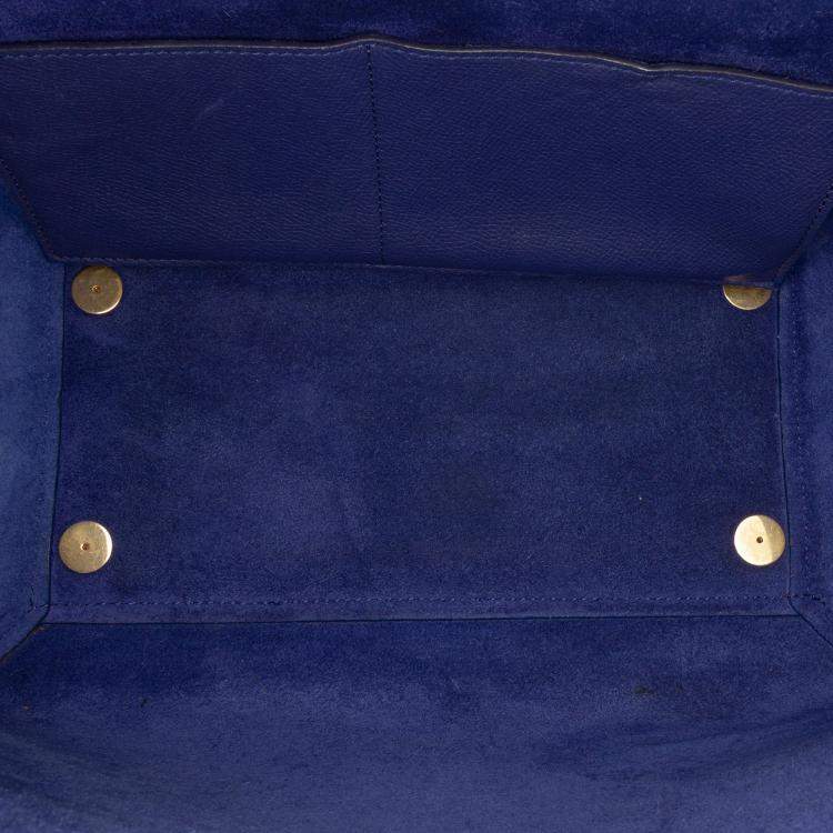 Pre Owned Celine Blue Mini Grained Calfskin Belt Bag