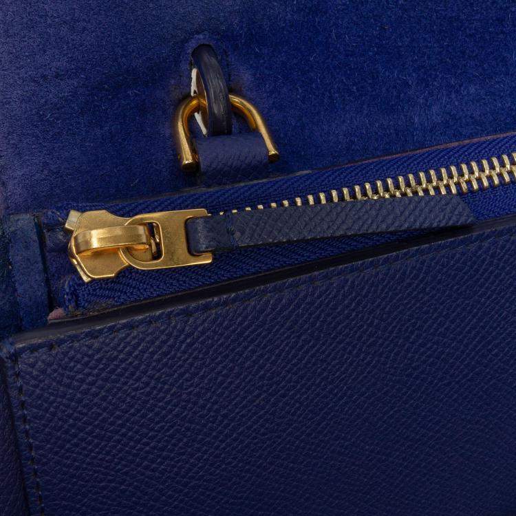 Pre Owned Celine Blue Mini Grained Calfskin Belt Bag