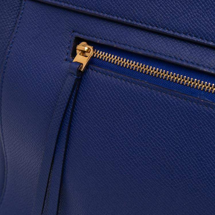 Pre Owned Celine Blue Mini Grained Calfskin Belt Bag