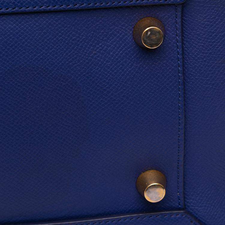 Pre Owned Celine Blue Mini Grained Calfskin Belt Bag