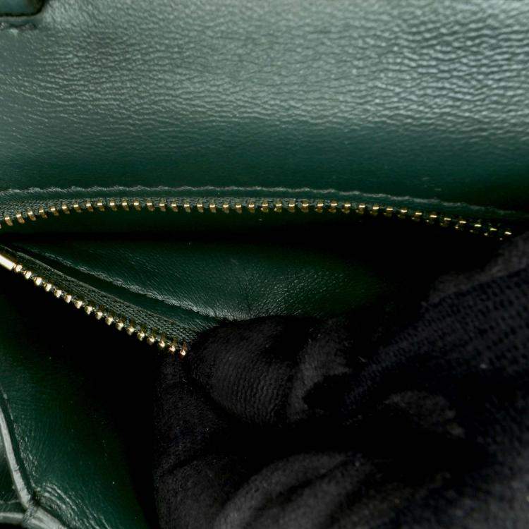 Pre Owned Celine Green Small Suede Classic Box
