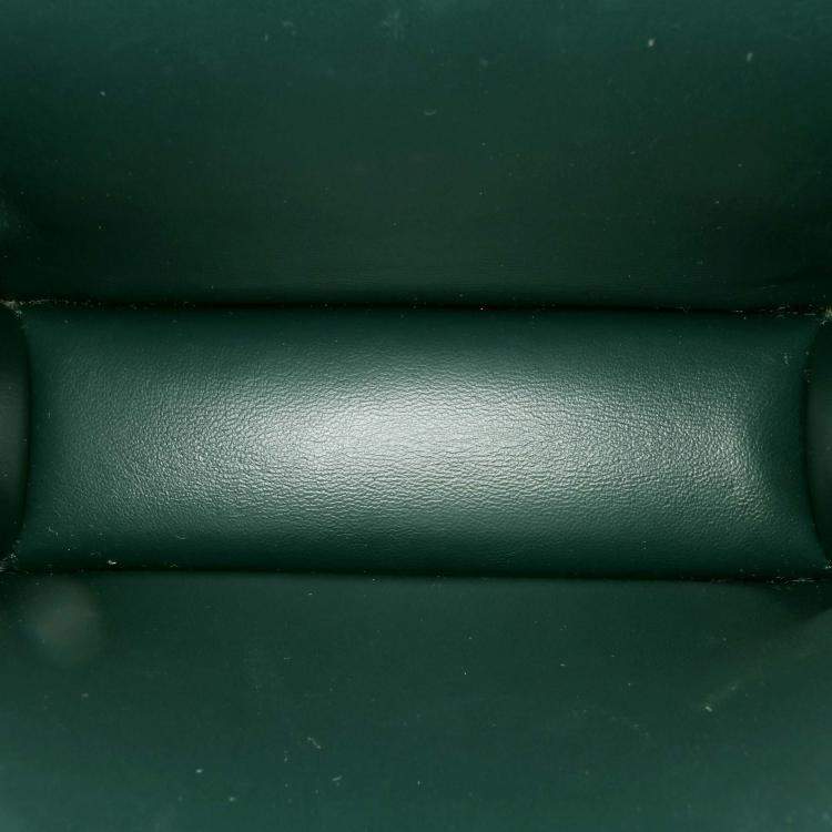 Pre Owned Celine Green Small Suede Classic Box