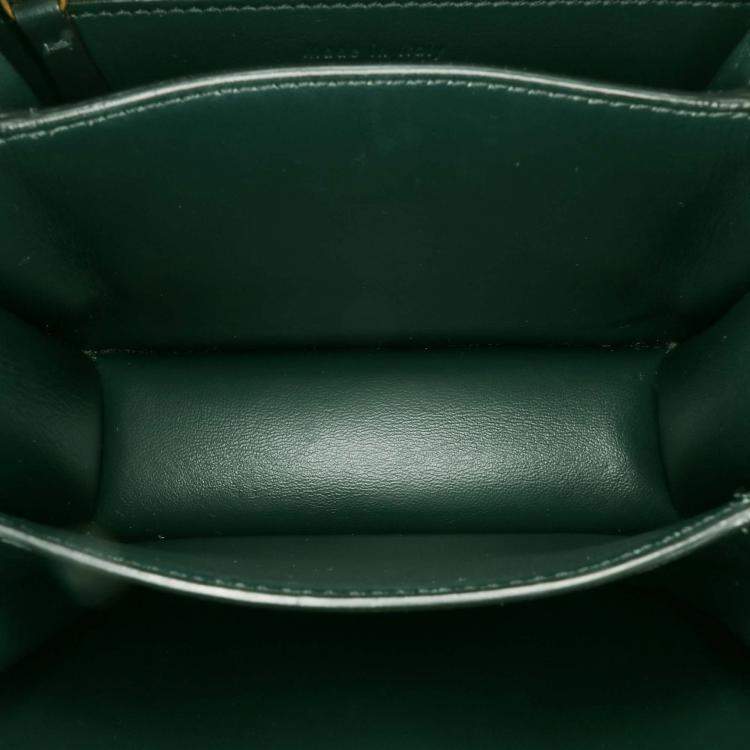 Pre Owned Celine Green Small Suede Classic Box
