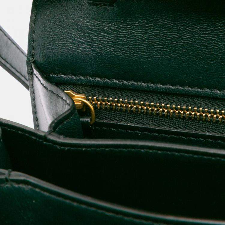 Pre Owned Celine Green Small Suede Classic Box