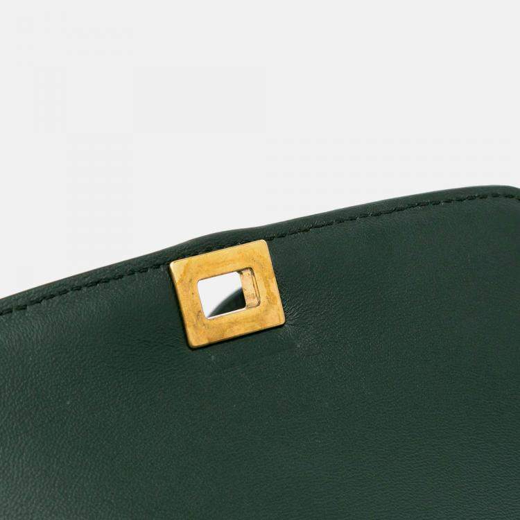 Pre Owned Celine Green Small Suede Classic Box
