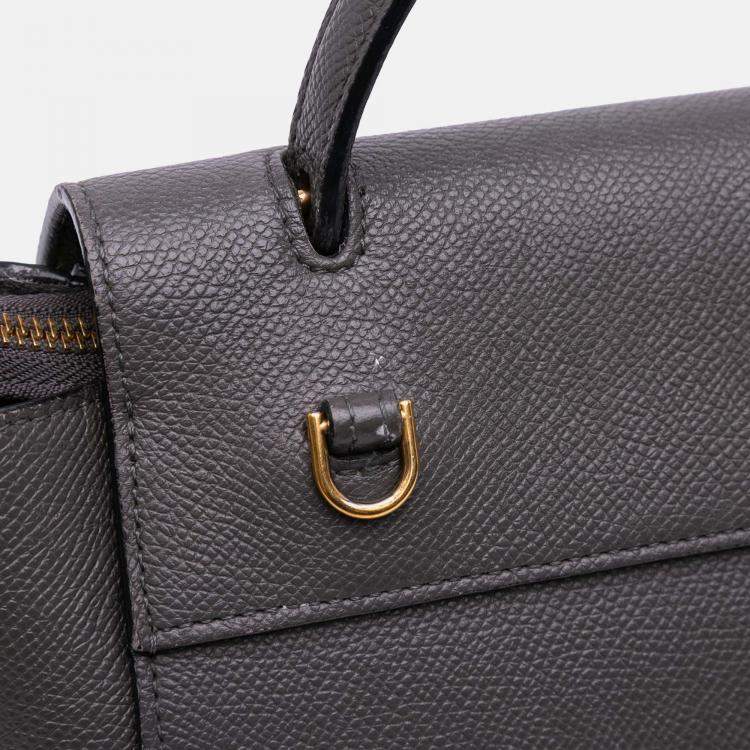 Pre Owned Celine Grey Nano Grained Calfskin Belt Bag