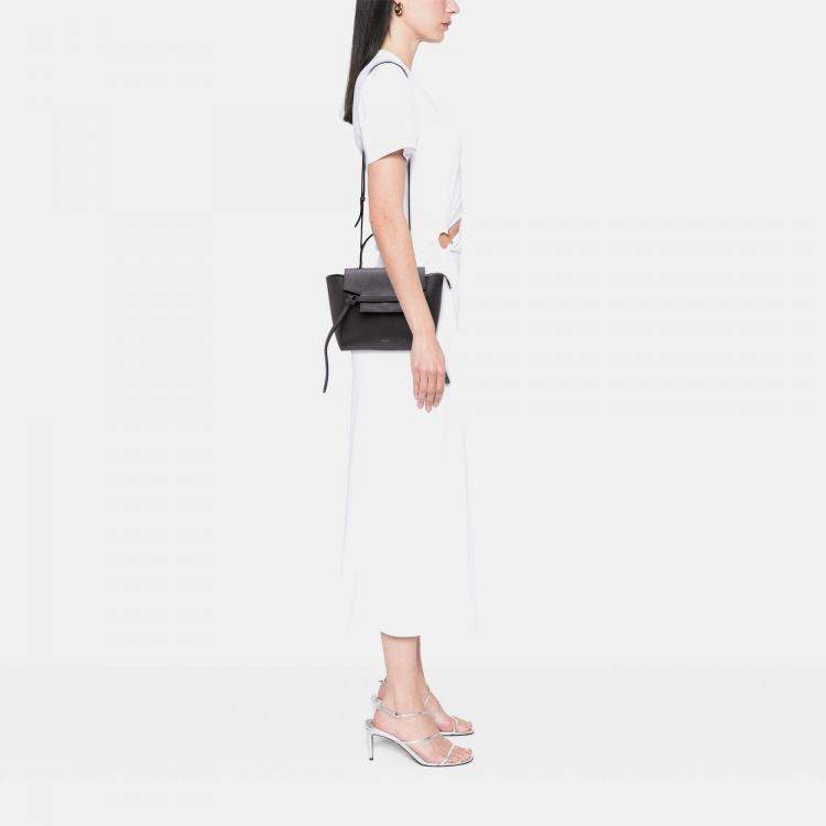 Pre Owned Celine Grey Nano Grained Calfskin Belt Bag