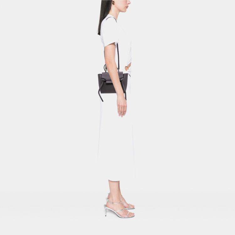 Pre Owned Celine Grey Nano Grained Calfskin Belt Bag