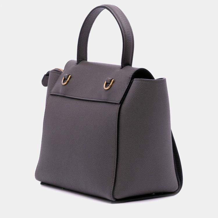 Pre Owned Celine Grey Nano Grained Calfskin Belt Bag