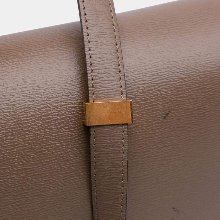 Pre Owned Celine Brown Medium Calfskin Classic Box