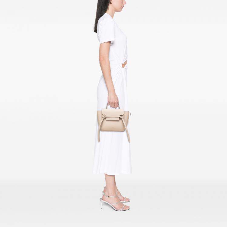 Pre Owned Celine Beige Brown Nano Grained Calfskin Belt Bag