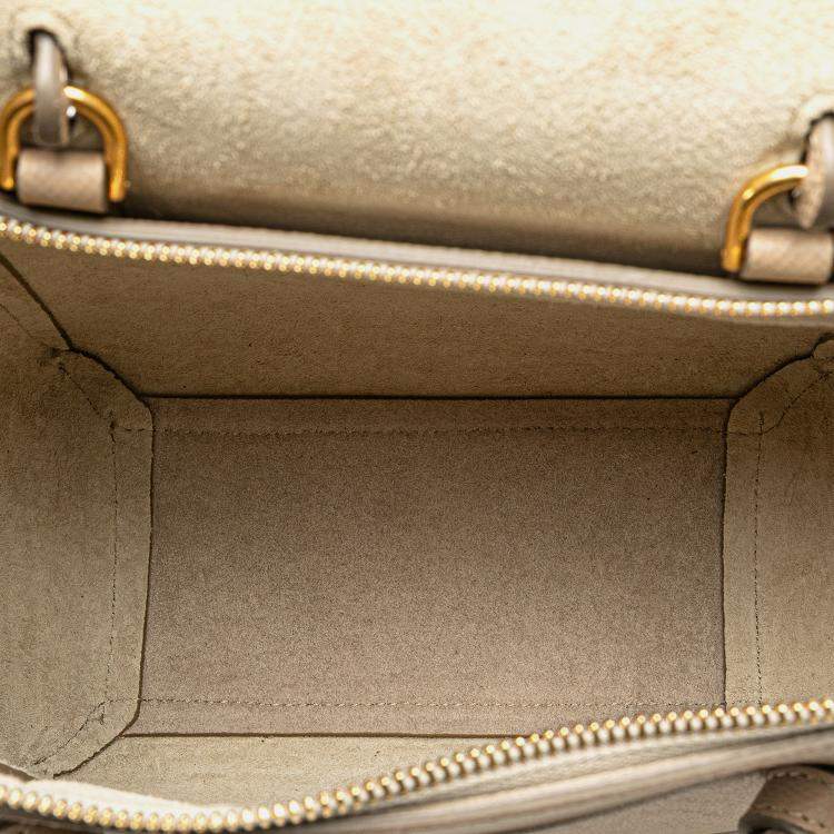 Pre Owned Celine Beige Brown Nano Grained Calfskin Belt Bag