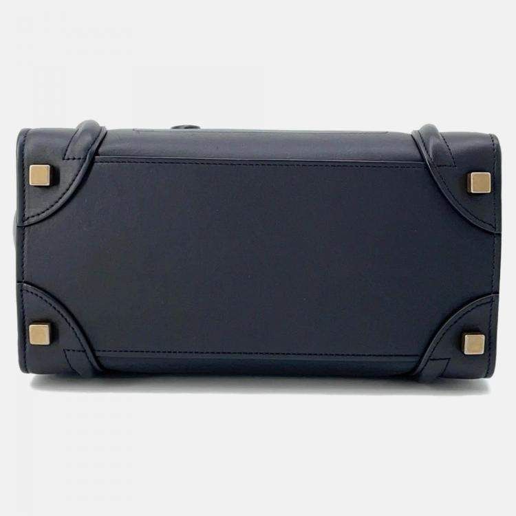 Pre Owned Celine Luggage Shopper Black Leather Size Micro