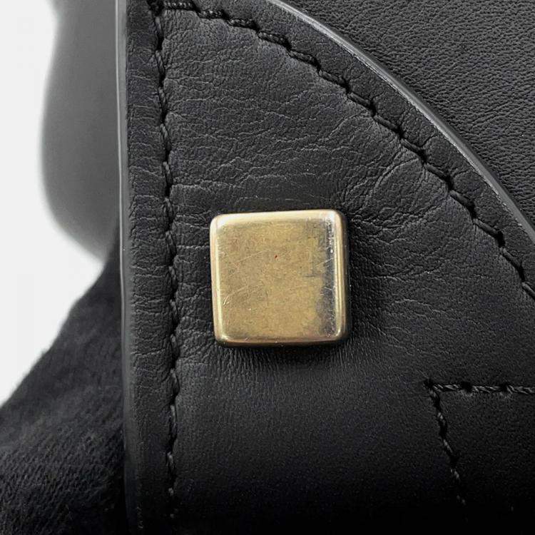 Pre Owned Celine Luggage Shopper Black Leather Size Micro