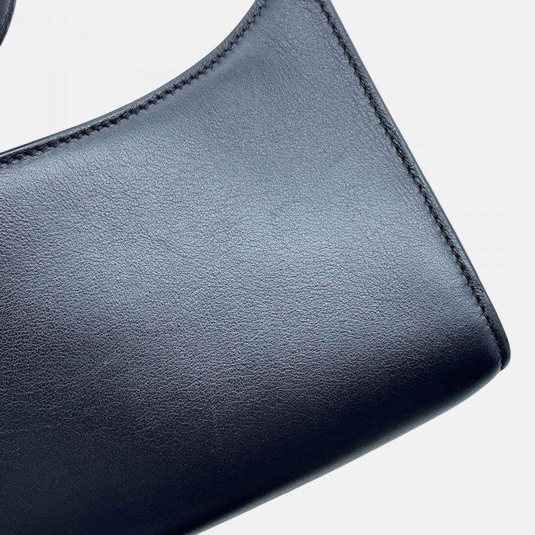 Pre Owned Celine Cuir Triomphe Black Leather Shoulder Bag