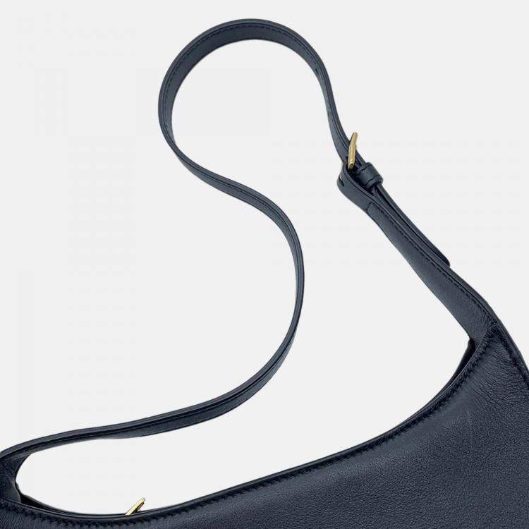 Pre Owned Celine Cuir Triomphe Black Leather Shoulder Bag
