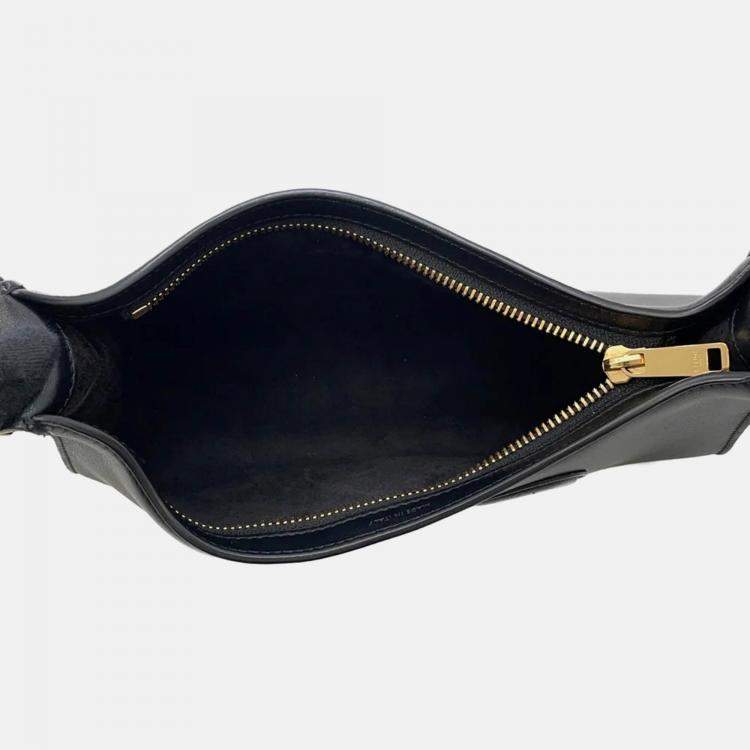 Pre Owned Celine Cuir Triomphe Black Leather Shoulder Bag