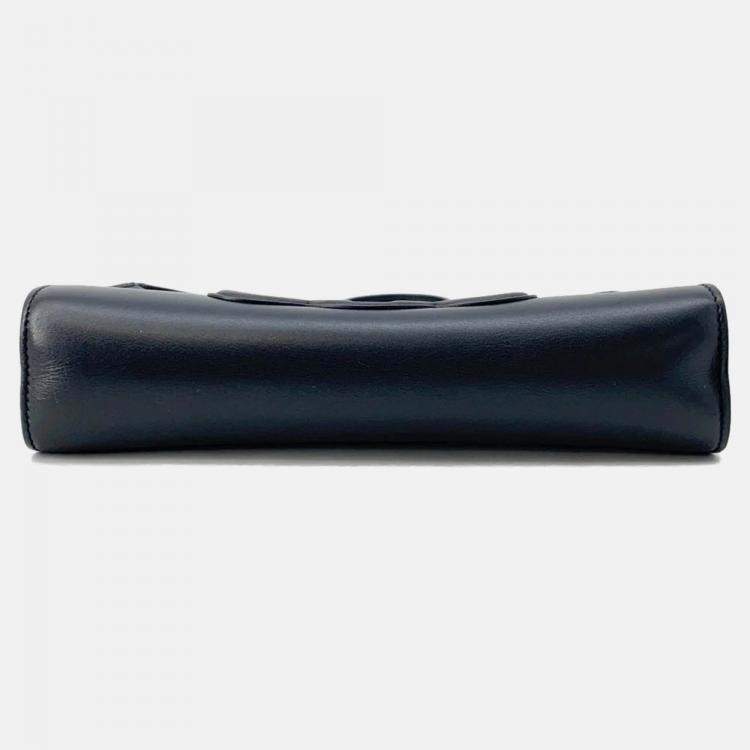 Pre Owned Celine Cuir Triomphe Black Leather Shoulder Bag