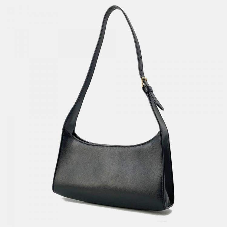 Pre Owned Celine Cuir Triomphe Black Leather Shoulder Bag