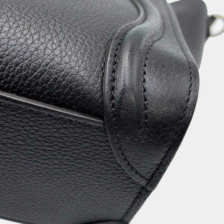 Pre Owned Celine Luggage Shopper Nano Black Leather Tote Bag