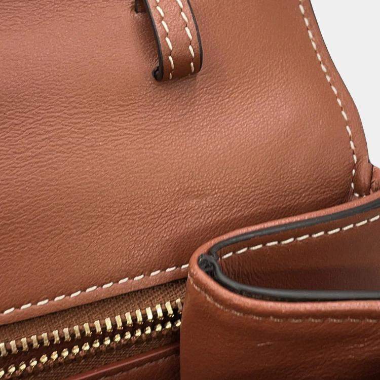 Pre Owned Celine Taboo Medium Brown Calf Leather Shoulder Bag