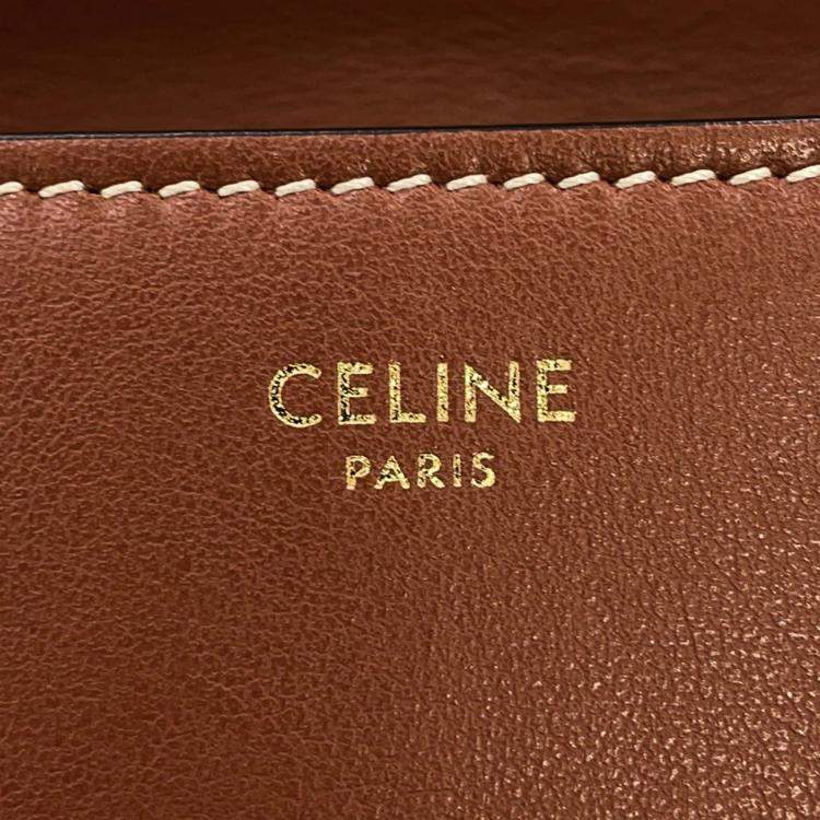 Pre Owned Celine Taboo Medium Brown Calf Leather Shoulder Bag