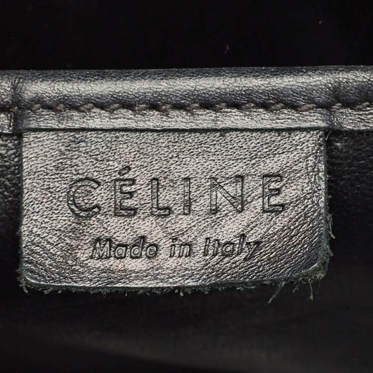 Pre Owned Celine Tricolor Leather and Suede Nano Luggage Tote