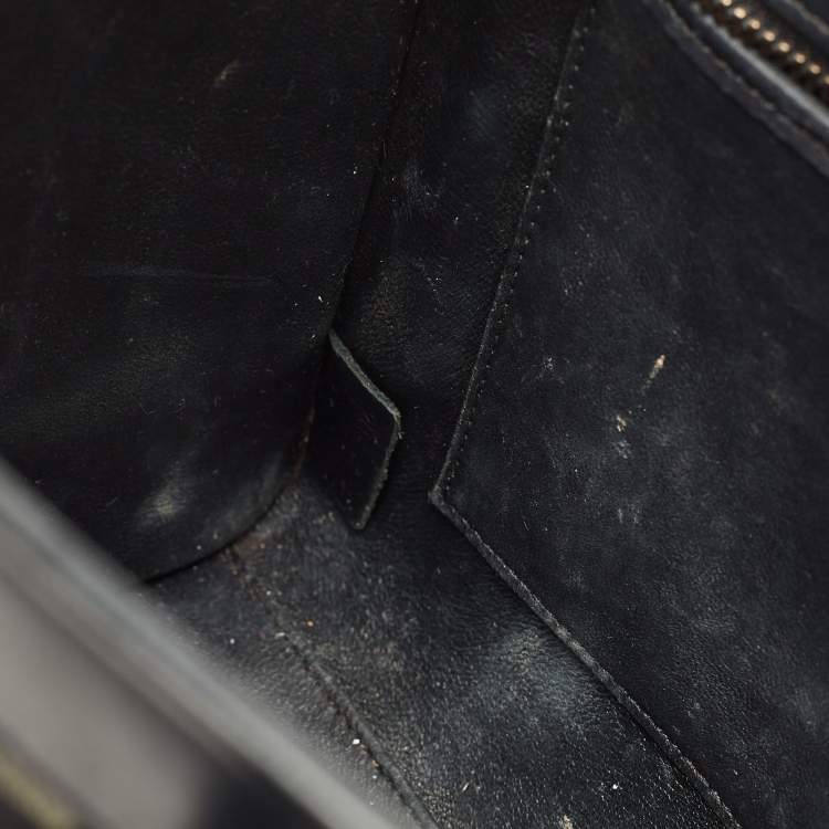 Pre Owned Celine Tricolor Leather and Suede Nano Luggage Tote