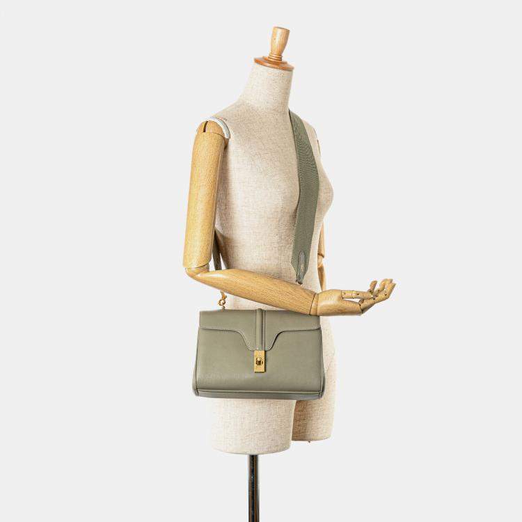 Pre Owned Celine Green Teen Smooth Calfskin Soft 16 Crossbody