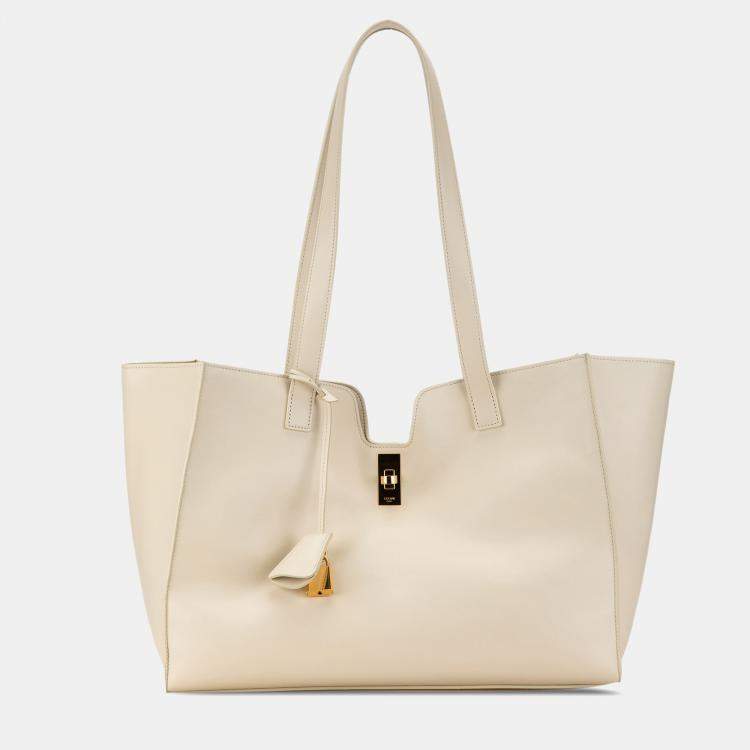 مملوكة مسبقًا Celine White Smooth Calfskin Soft 16 Cabas