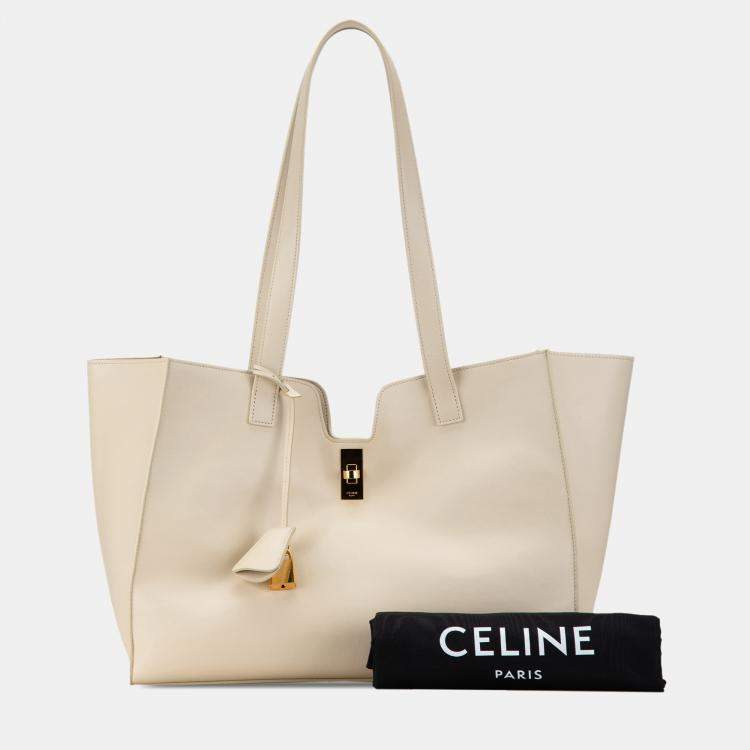 مملوكة مسبقًا Celine White Smooth Calfskin Soft 16 Cabas
